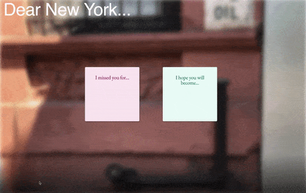Animated thumbnail for Dear New York by Talia Cotton