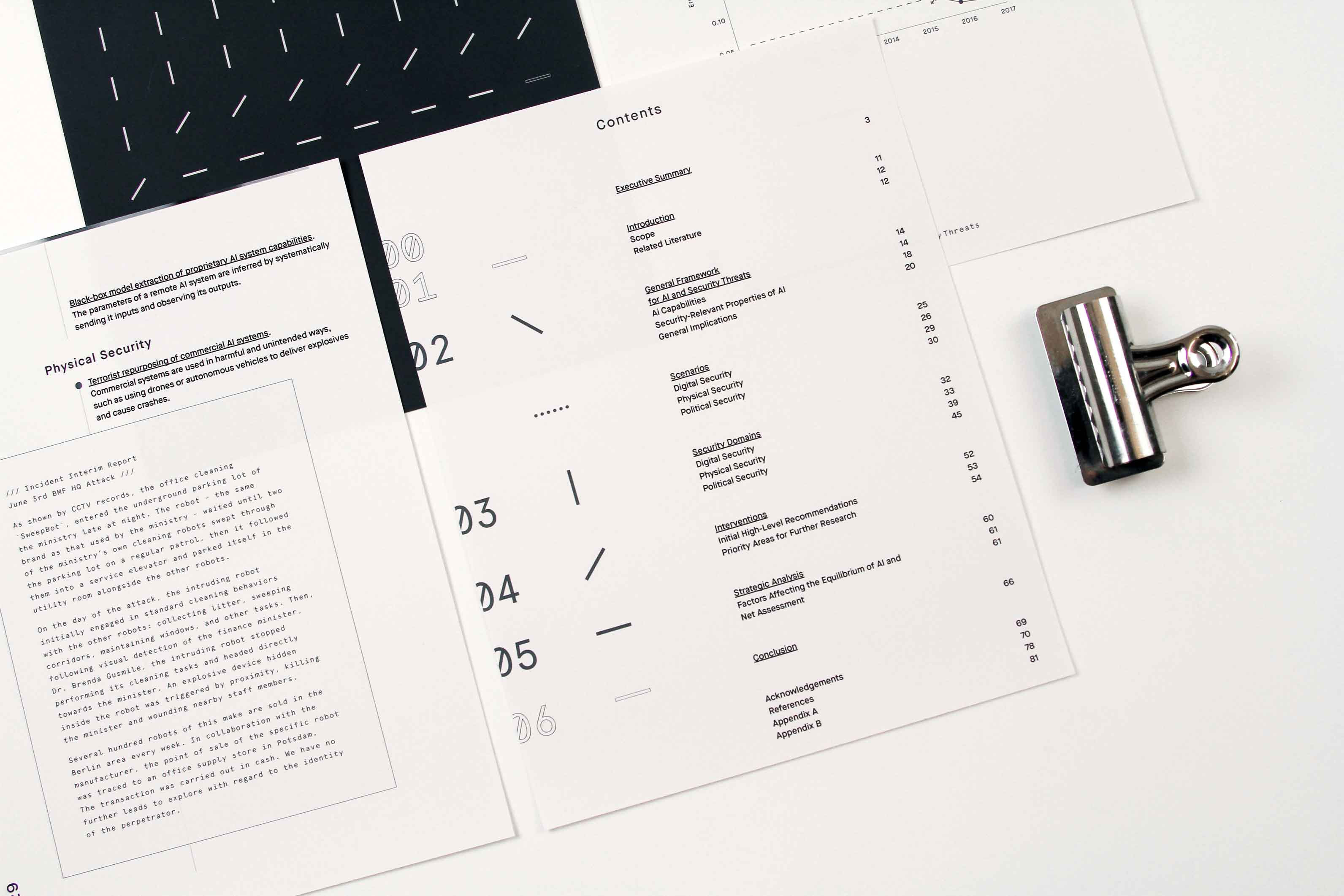 Table of Contents from The Malicious Use of Artificial Intelligence Research Paper Design by Talia Cotton