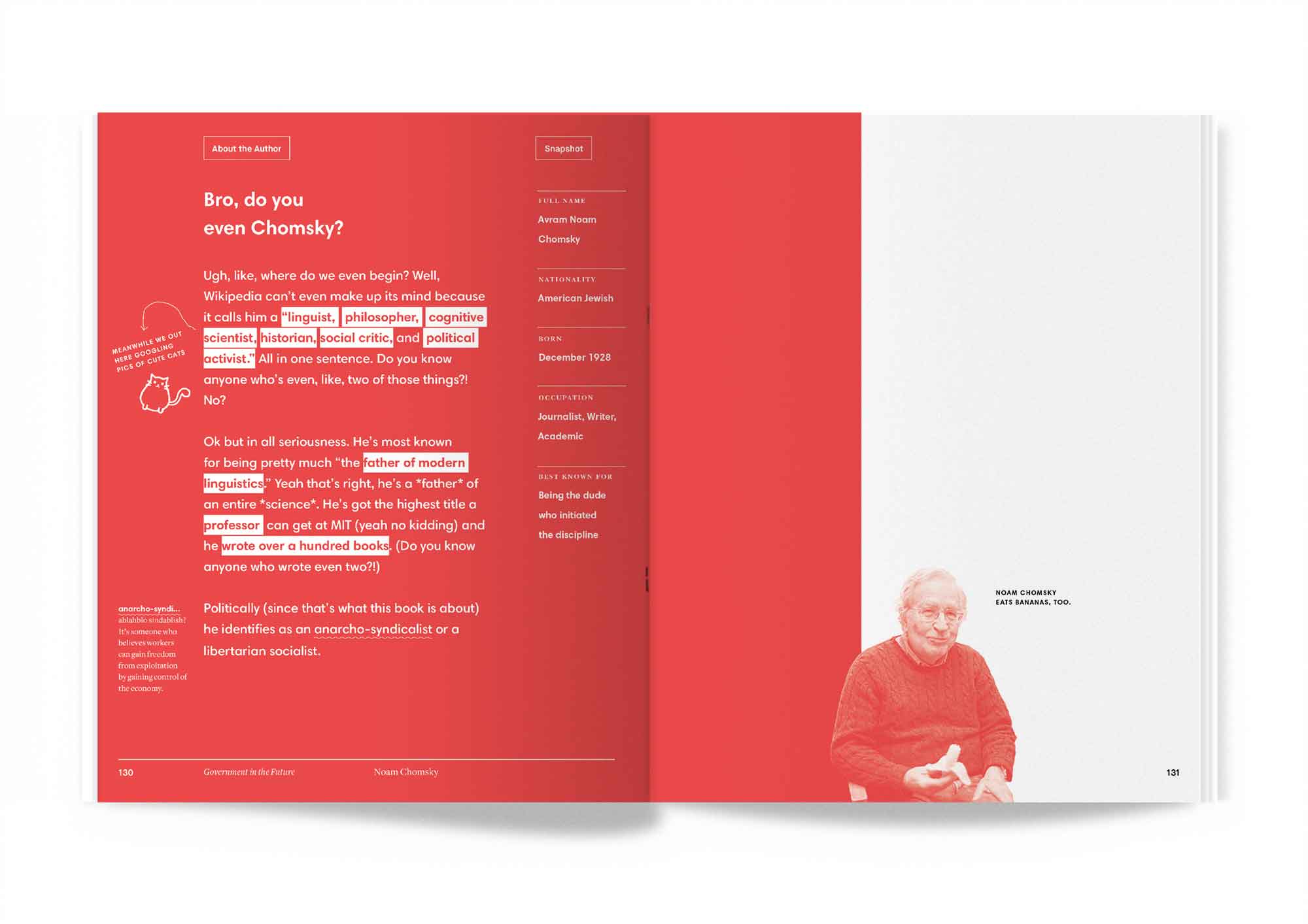 Author Intro Noam Chomsky in Books for Smart Designers by Talia Cotton
